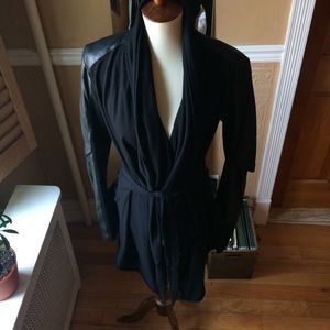 ☕️ Skingraft Drape Jacket with Leather Detail